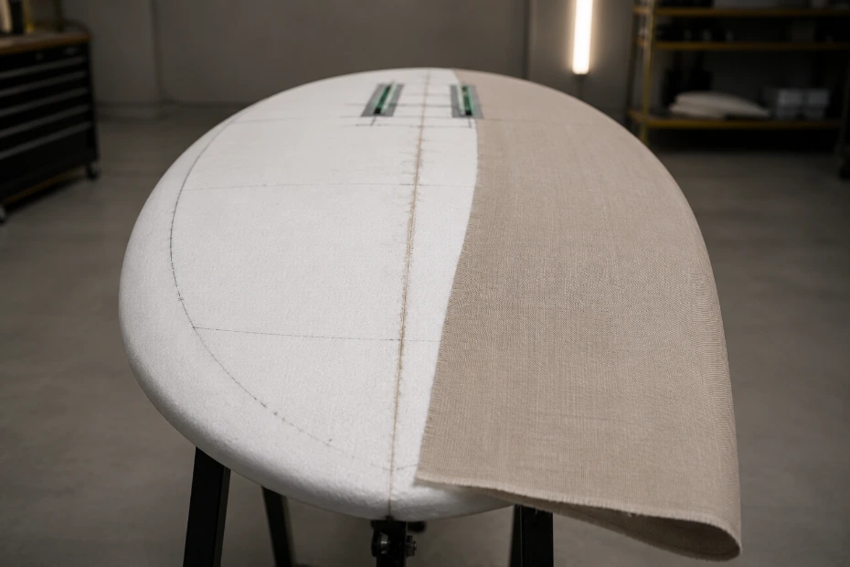 Concept visual for natural fibre composites in marine and watersports applications